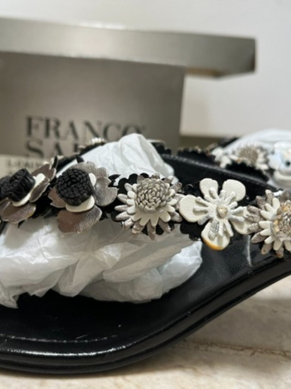 Franco Sarto Calypso Sandal Black Patent Size 7 - Picture 3 of 6